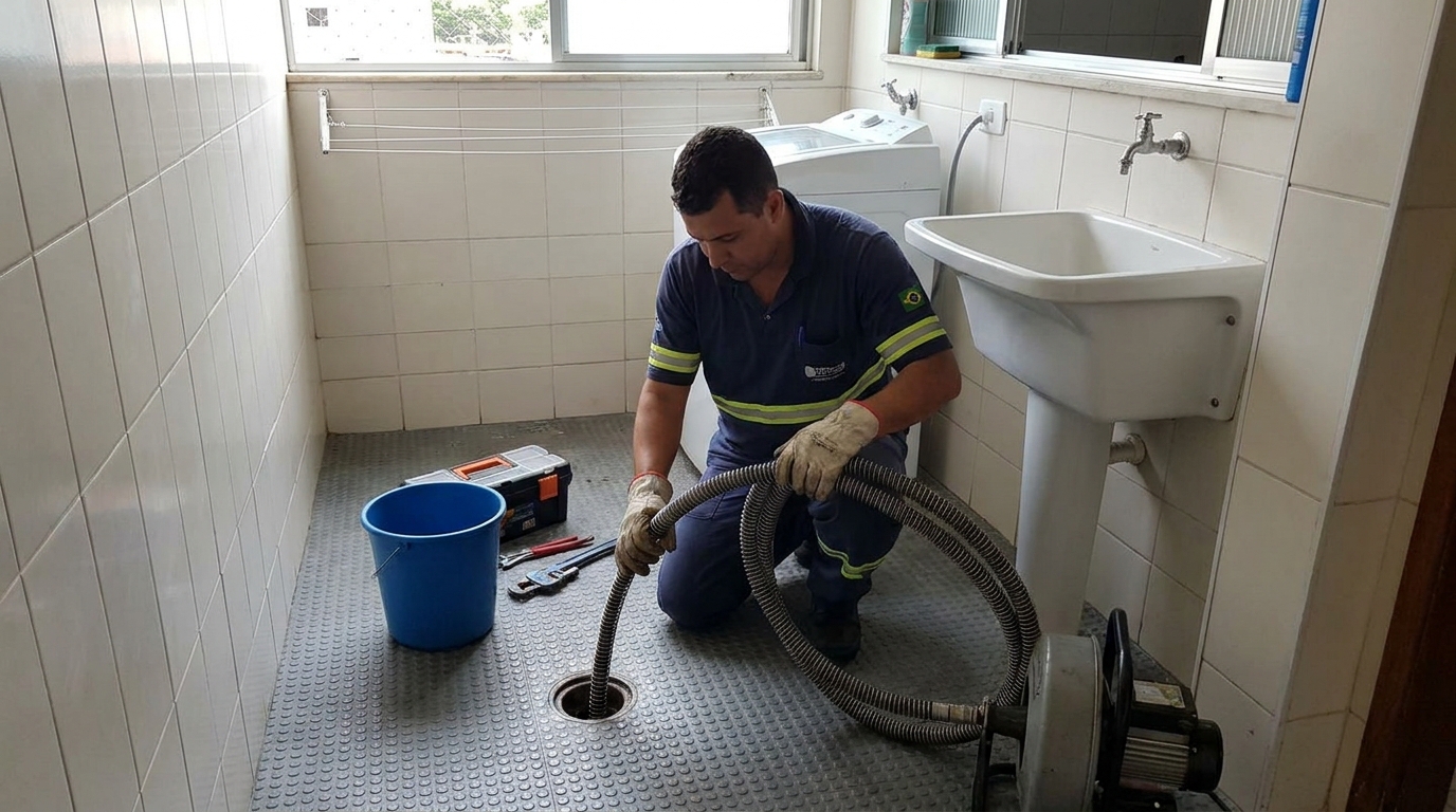 Desobstrução na Cozinha na Cidade Nova I, Indaiatuba‑SP